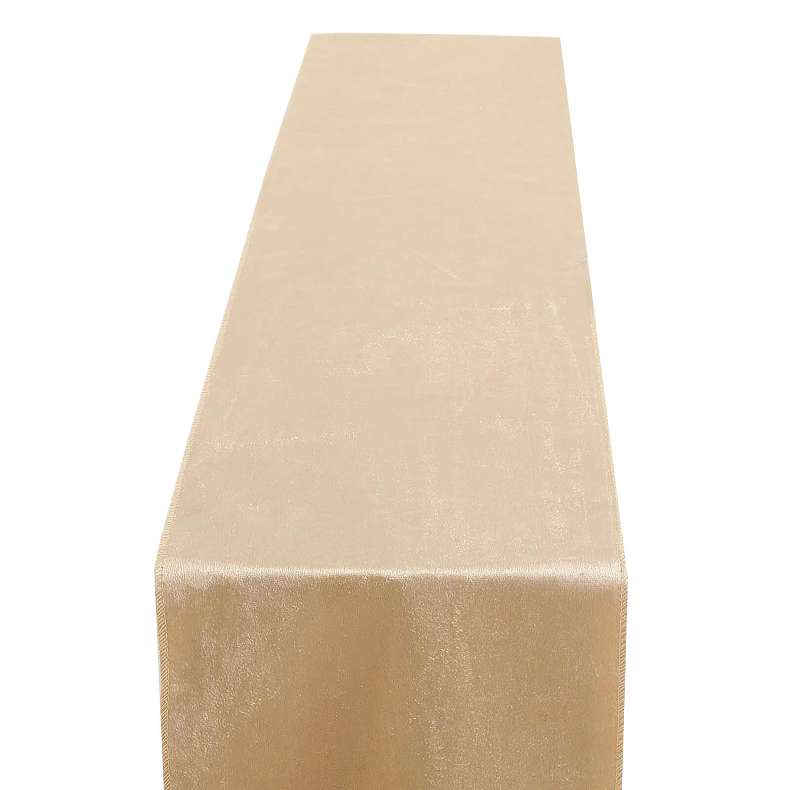 12 Inch x 108 Inch Premium Champagne Velvet Table Runner#whtbkgd