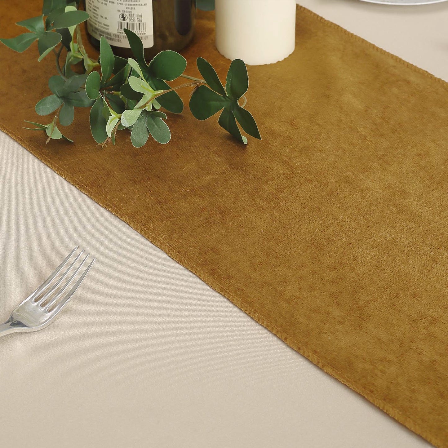 12" x 108" | Gold | Premium Velvet Table Runner