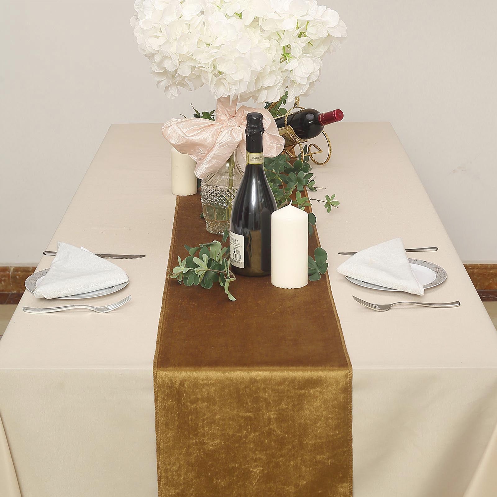 12" x 108" | Gold | Premium Velvet Table Runner