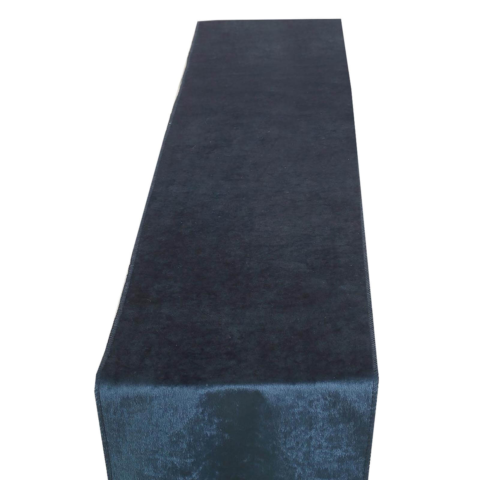 12 Inch x 108 Inch Premium Navy Blue Velvet Table Runner#whtbkgd