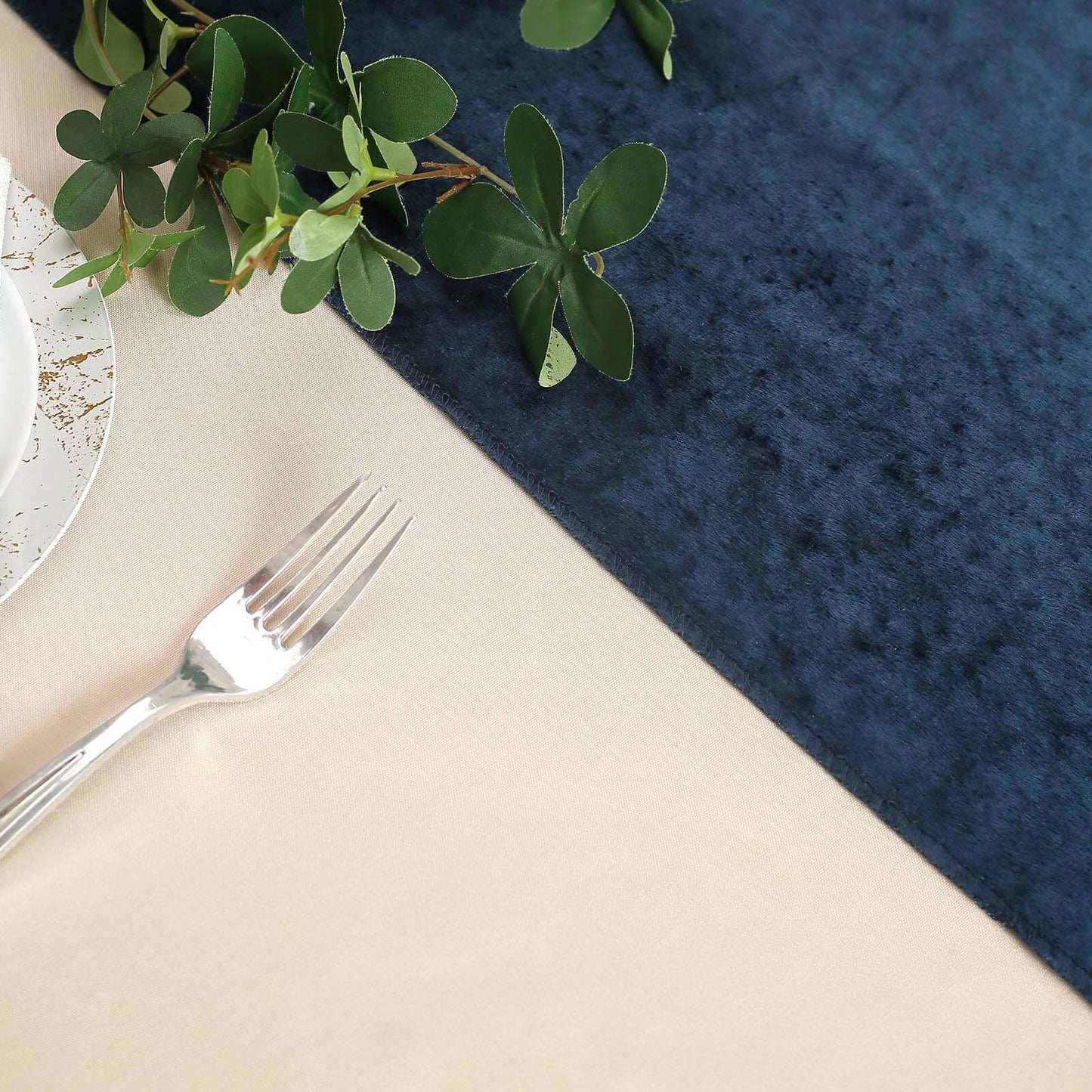 Premium 12 Inch x 108 Inch Velvet Table Runner in Navy Blue Color 