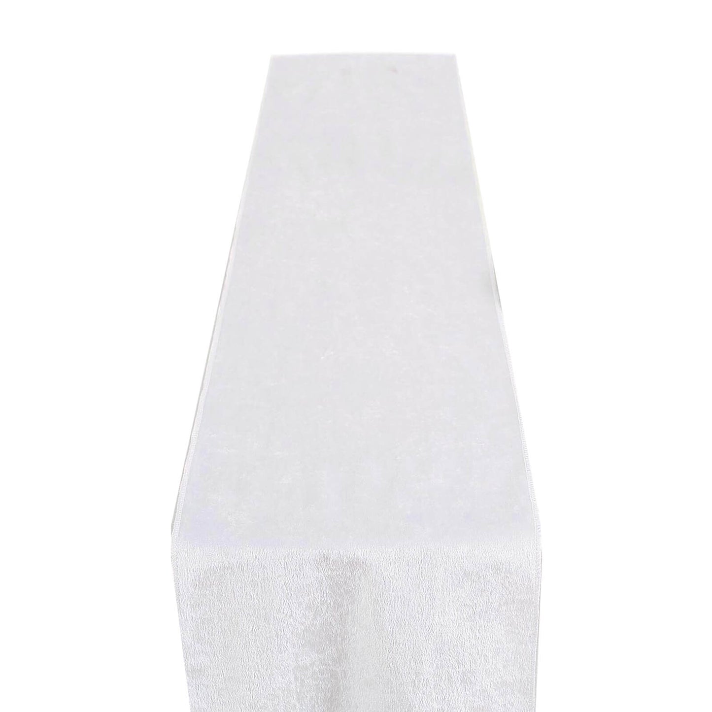 12 Inch x 108 Inch Premium White Velvet Table Runner#whtbkgd
