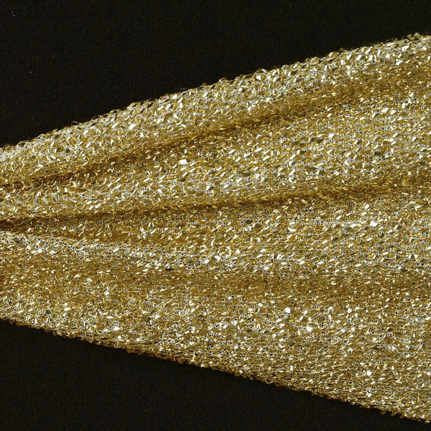 Champagne Shimmer Tinsel Spandex Metallic Chair Sashes 5 Pack