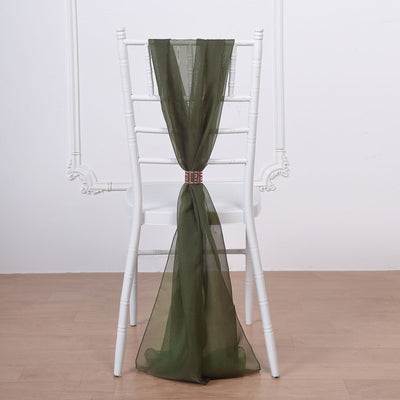 Elevate Your Event with Olive Green Chiffon Chair Sashes