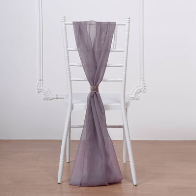 Transform Your Chairs with Violet Amethyst Chiffon Sashes
