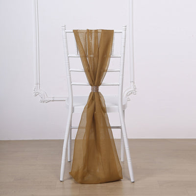 Elevate Your Event with Gold Chiffon Chair Sashes