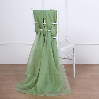 Draping Elegance with Sage Green Chiffon Chair Sashes