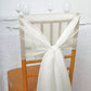 5 Pack | Ivory DIY Designer Chiffon Chair Sashes | 22" x 78"