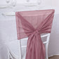 22 Inch x 78 Inch Mauve and Cinnamon Rose Premium Designer Chiffon Chair Sashes 5 Pack