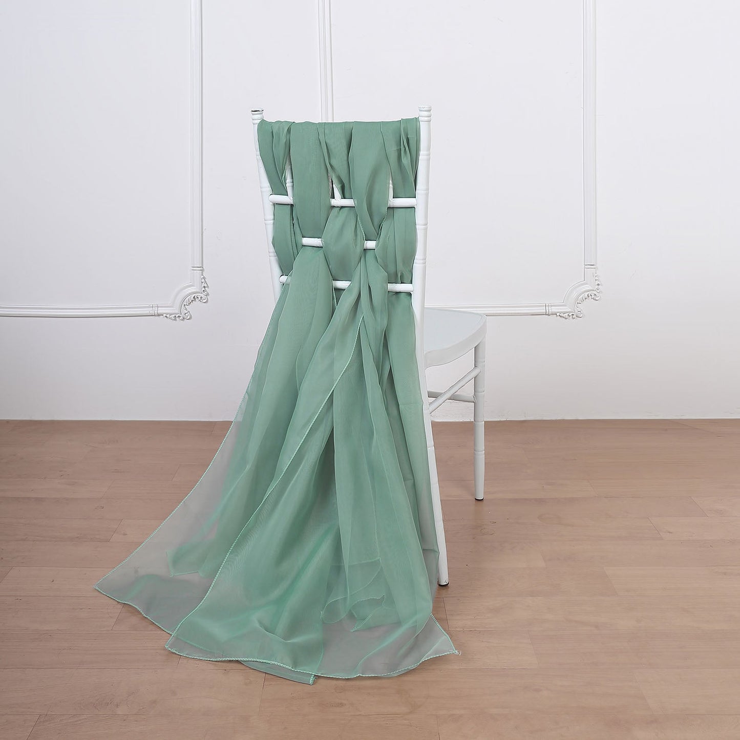 Chair Sashes 22 Inch x 78 Inch In Sage Green Chiffon 