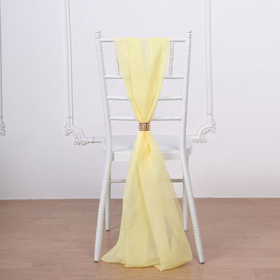 The Elegance of Yellow Chiffon Chair Sashes