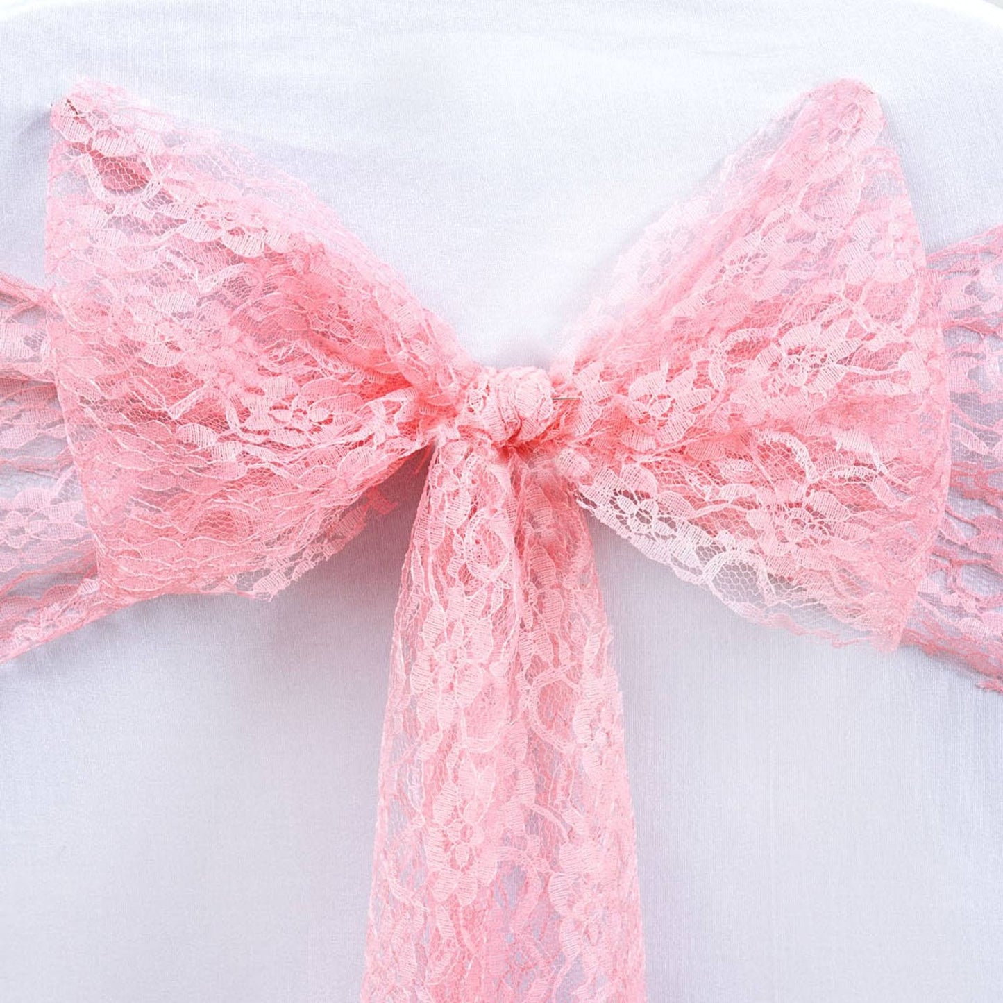 5 PCS | 6 inch x 108 inch Rose Quartz Lace Chair Sash