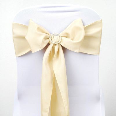 Elegant Versatility of Beige Polyester Chair Sashes