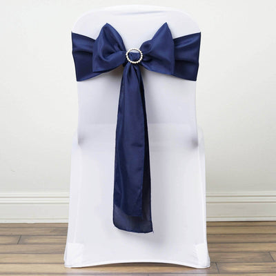 Versatile Styling Options with Navy Blue Polyester Chair Sashes