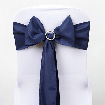 Elevate Your Event with Navy Blue Polyester Chair Sashes