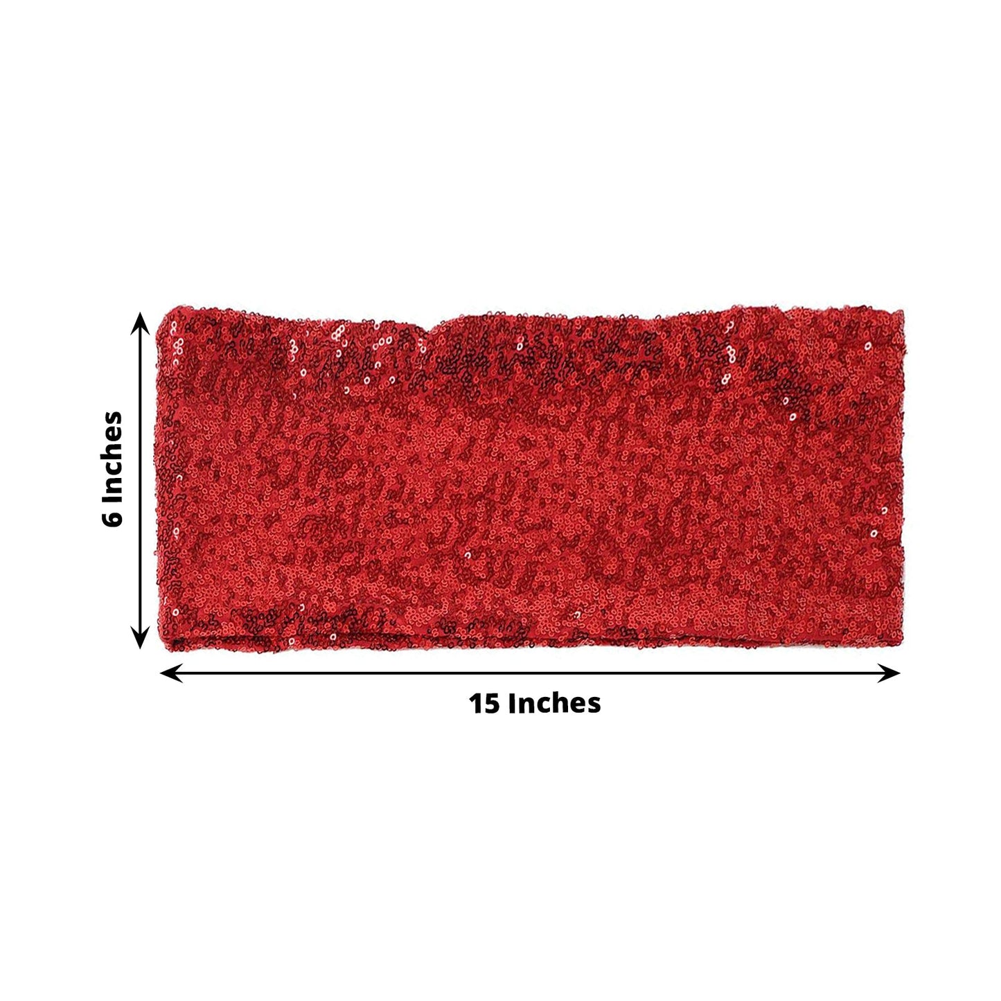 5 pack | 6x15 Red Sequin Spandex Chair Sash