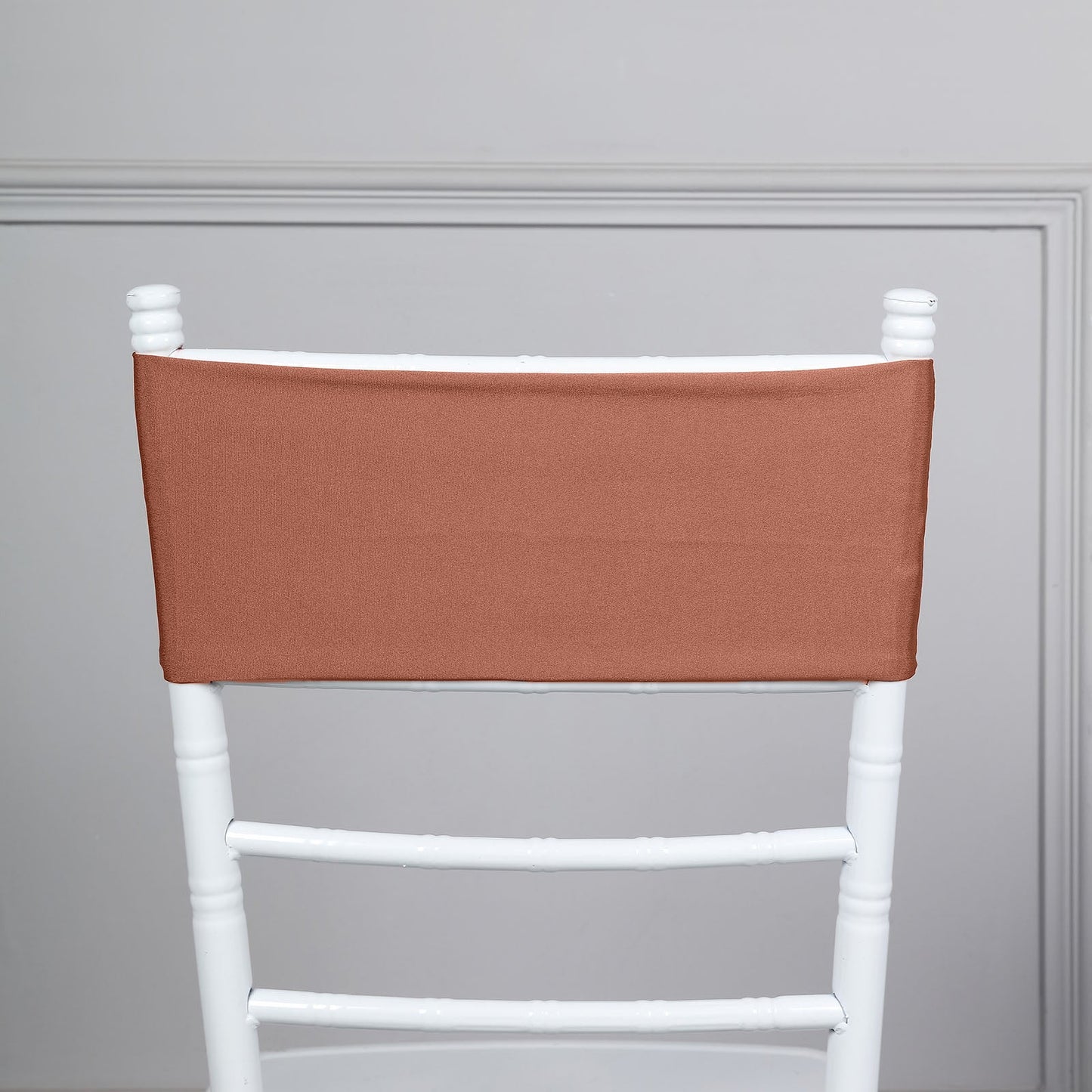 5 Pack Terracotta Spandex Stretch Chair Sashes Bands Heavy Duty with Two Ply Spandex - 5"x12"