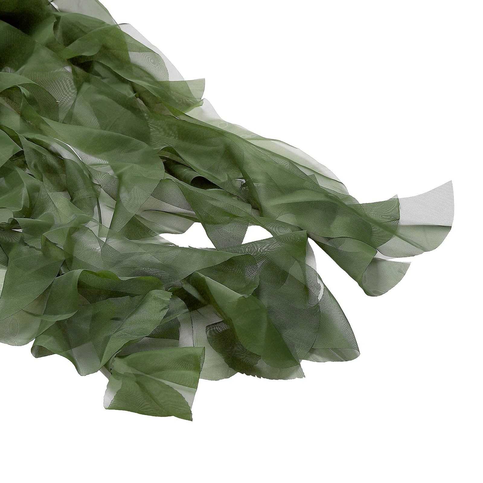 Olive Green Curly Chiffon Chair Sash