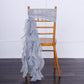 Dusty Blue Chiffon Curly Chair Sash