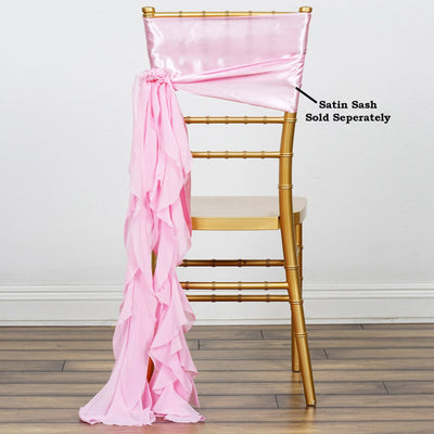 Transform Your Event with Pink Chiffon Curly Chair Sashes