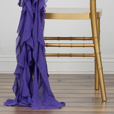 Versatile Uses of Purple Chiffon Curly Chair Sash