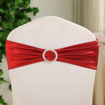 Elevate Your Event with Metallic Red Spandex Chair Sashes