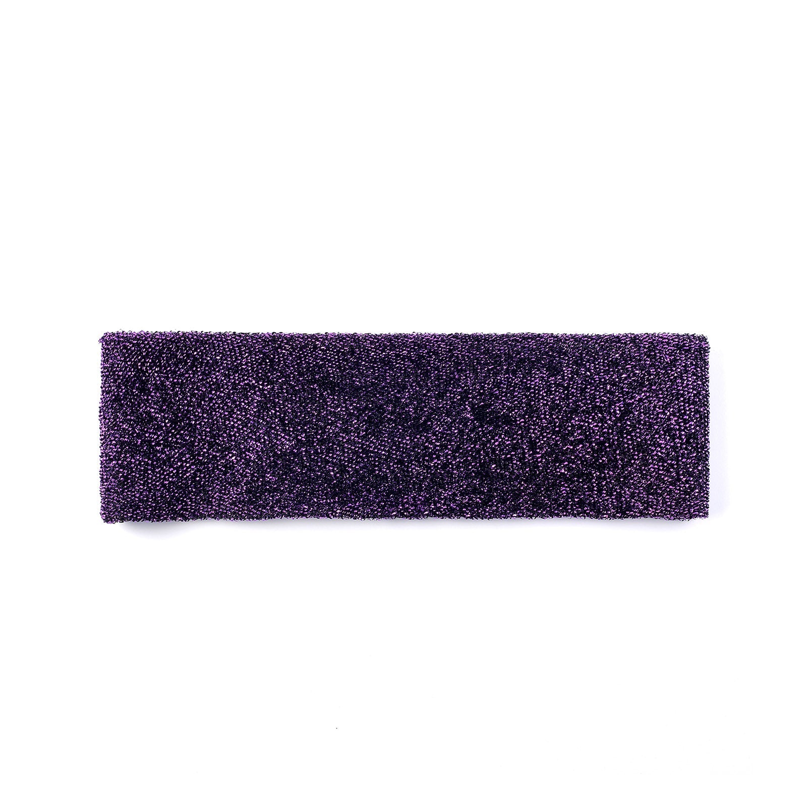 Purple metallic shimmer tinsel spandex chair sash.