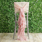 1 Set Blush Chiffon Hoods With Ruffles Willow Chiffon Chair Sashes