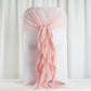Blush & Rose Gold Ruffled Chiffon Willow Chair Hood Sashes