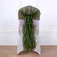 Hooded Ruffled Chiffon Chair Sashes In Olive Grreen 