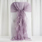 Violet Amethyst Ruffled Chiffon Willow Chair Hood Sashes