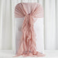 Dusty Blue Ruffled Chiffon Willow Chair Hood Sashes