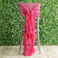 1 Set Fuchsia Chiffon Hoods With Ruffles Willow Chiffon Chair Sashes