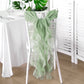 Hooded Ruffled Sage Green Chiffon Chair Ties 