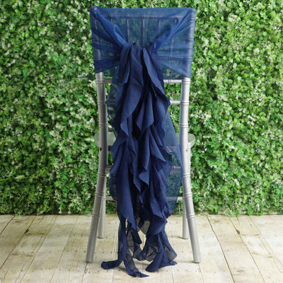 Luxurious Navy Blue Chiffon Hoods