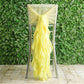 1 Set Yellow Chiffon Hoods With Ruffles Willow Chiffon Chair Sashes