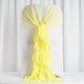 Yellow Ruffled Chiffon Willow Chair Hood Sashes