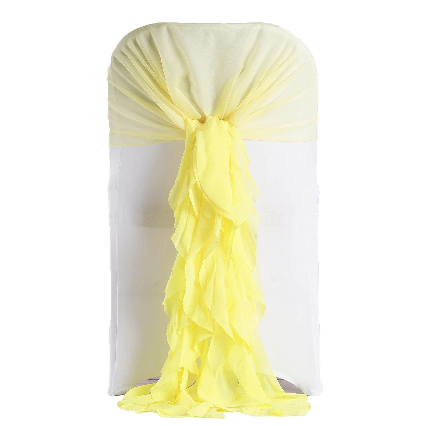 Chiffon Chair Hoods Willow Ruffled Sash In Yellow