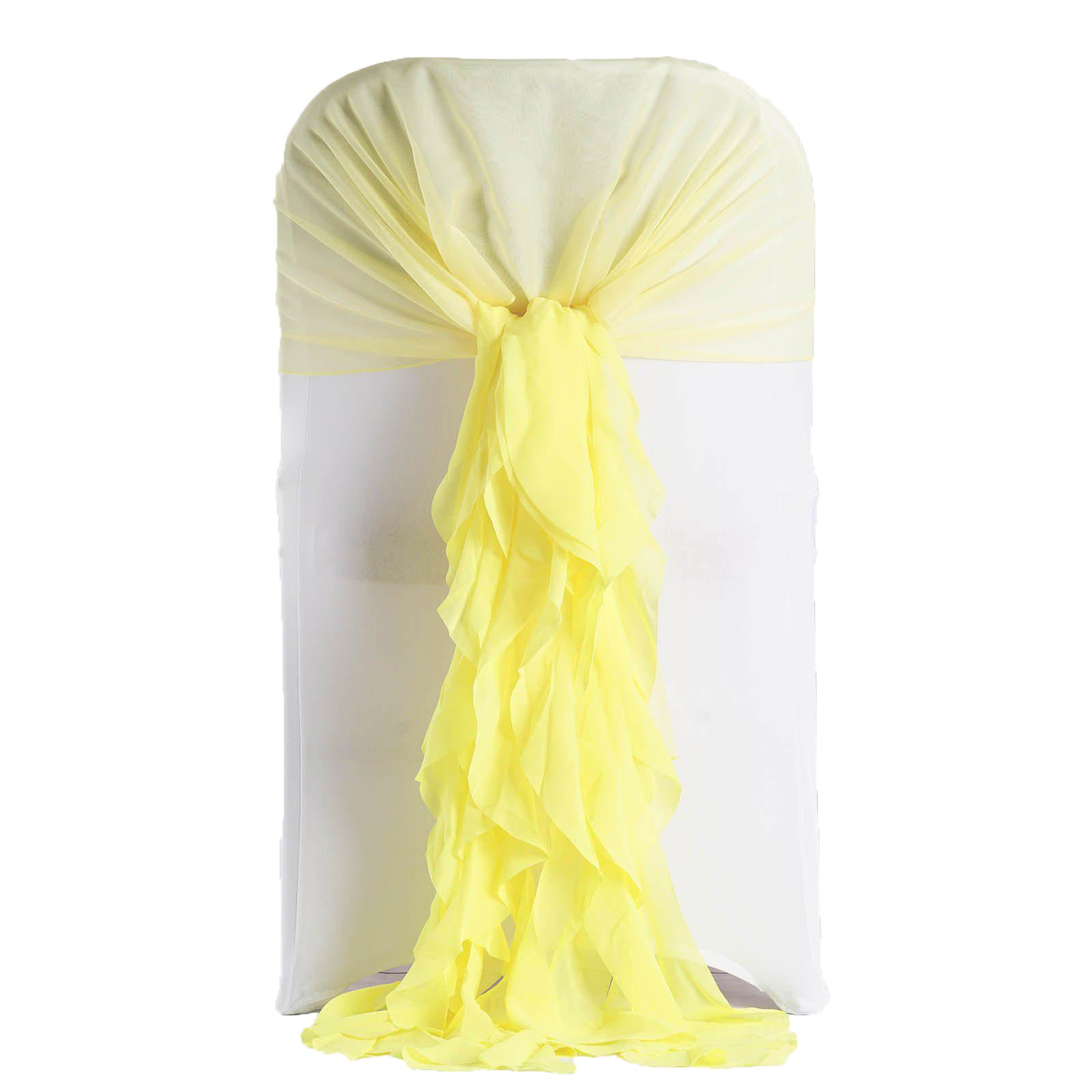 Chiffon Chair Hoods Willow Ruffled Sash In Yellow