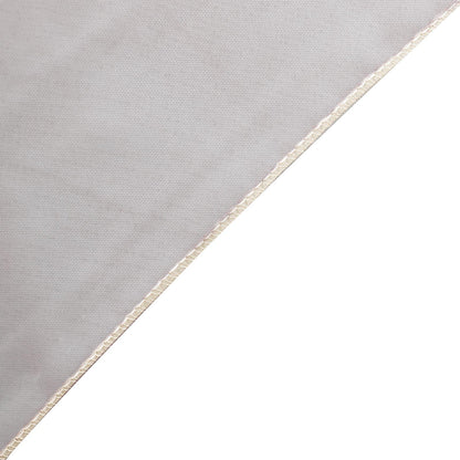 Beige chiffon table runner with elegant edge detail.