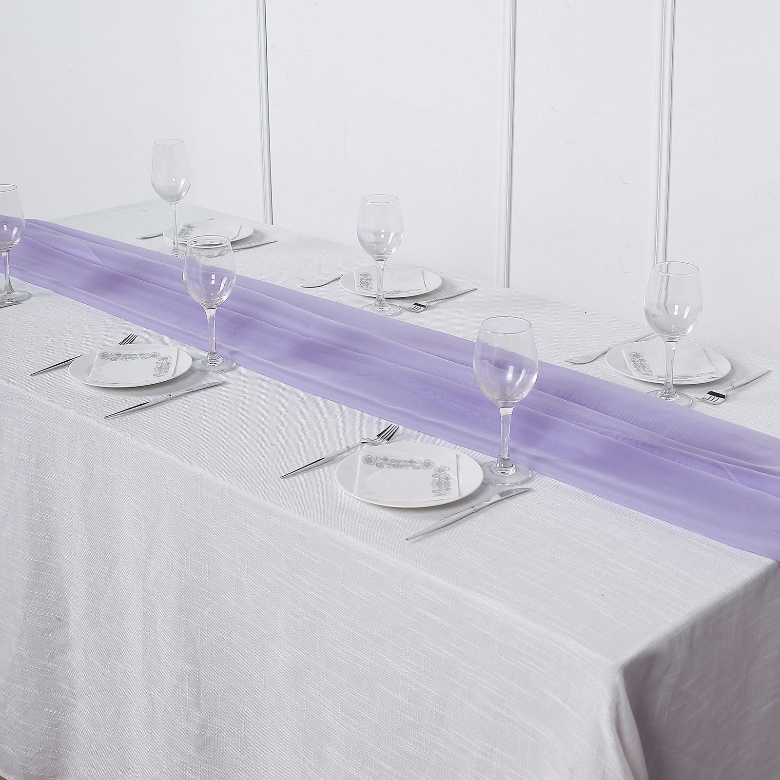 6ft Lavender Lilac Premium Chiffon Table Runner