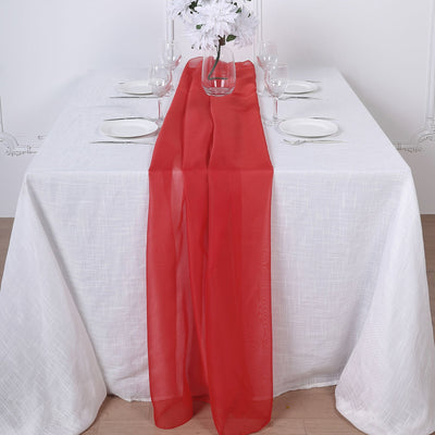 Elegant Design of the Red Chiffon Runner
