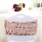 Blush Rose Gold Round Chair Sashes Big Payette Sequin Fabric 5 Pack