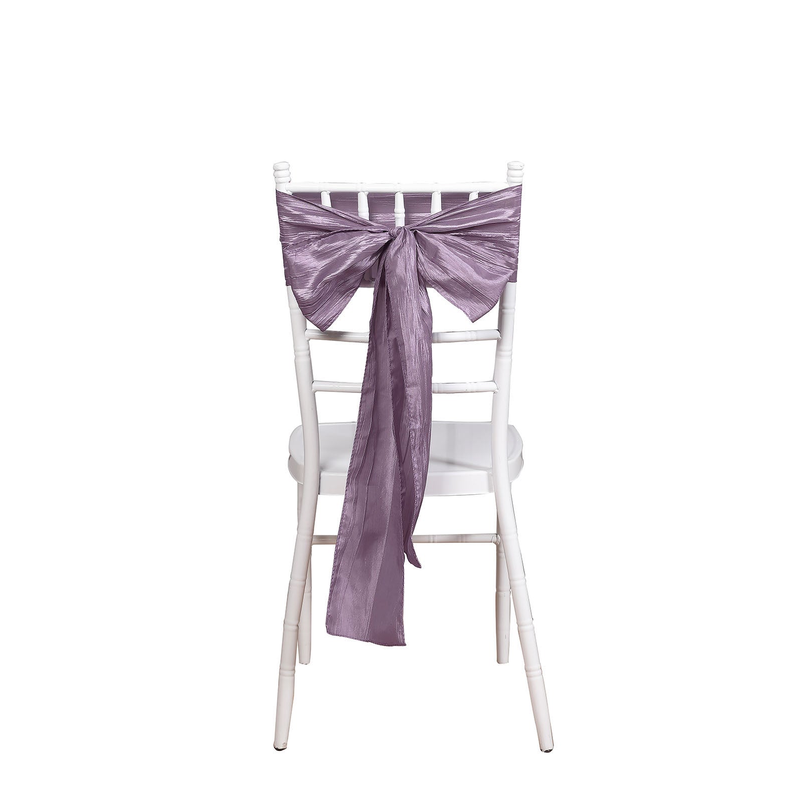 Pack of 5 Violet Amethyst Accordion Crinkle Taffeta 6 Inch x 106 Inch Chair Sashes