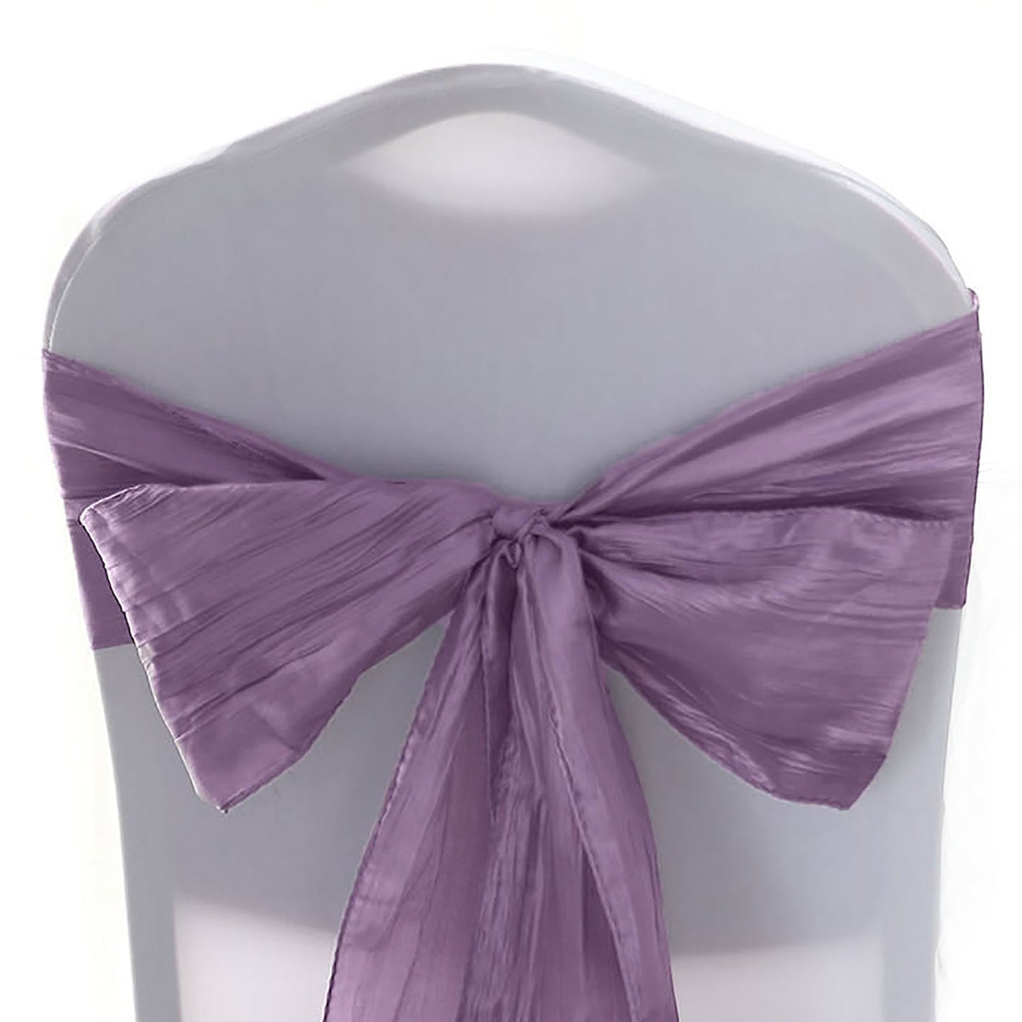 5 Pack | Violet Amethyst 6x106Inch Accordion Crinkle Taffeta Chair Sashes#whtbkgd