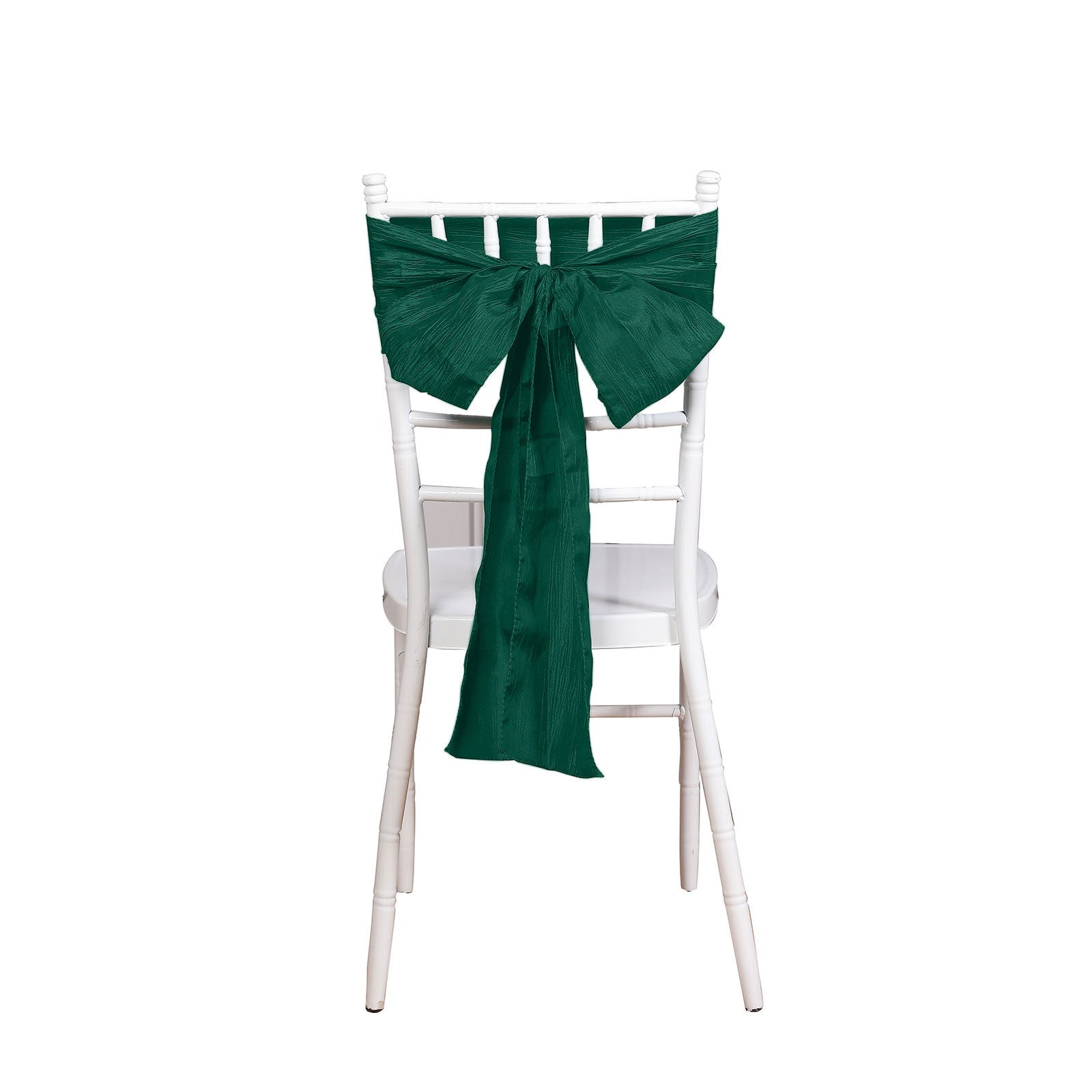 5 Hunter Emerald Green Chair Sashes Accordion Crinkle Taffeta 6 Inch By 106 Inch 5 Pack