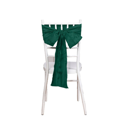 5 Hunter Emerald Green Chair Sashes Accordion Crinkle Taffeta 6 Inch By 106 Inch 5 Pack