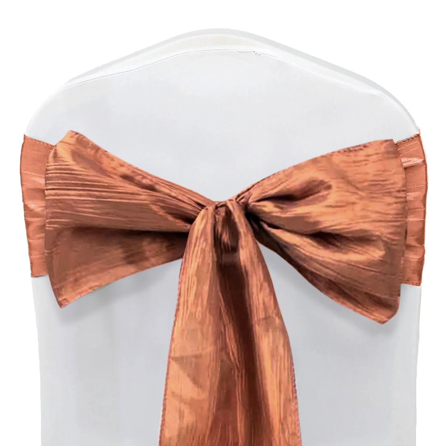 5 Pack | Terracotta Accordion Crinkle Taffeta Chair Sashes#whtbkgd