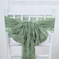 5 Pack | Dusty Sage Gauze Cheesecloth Boho Chair Sashes - 16inch x 88inch