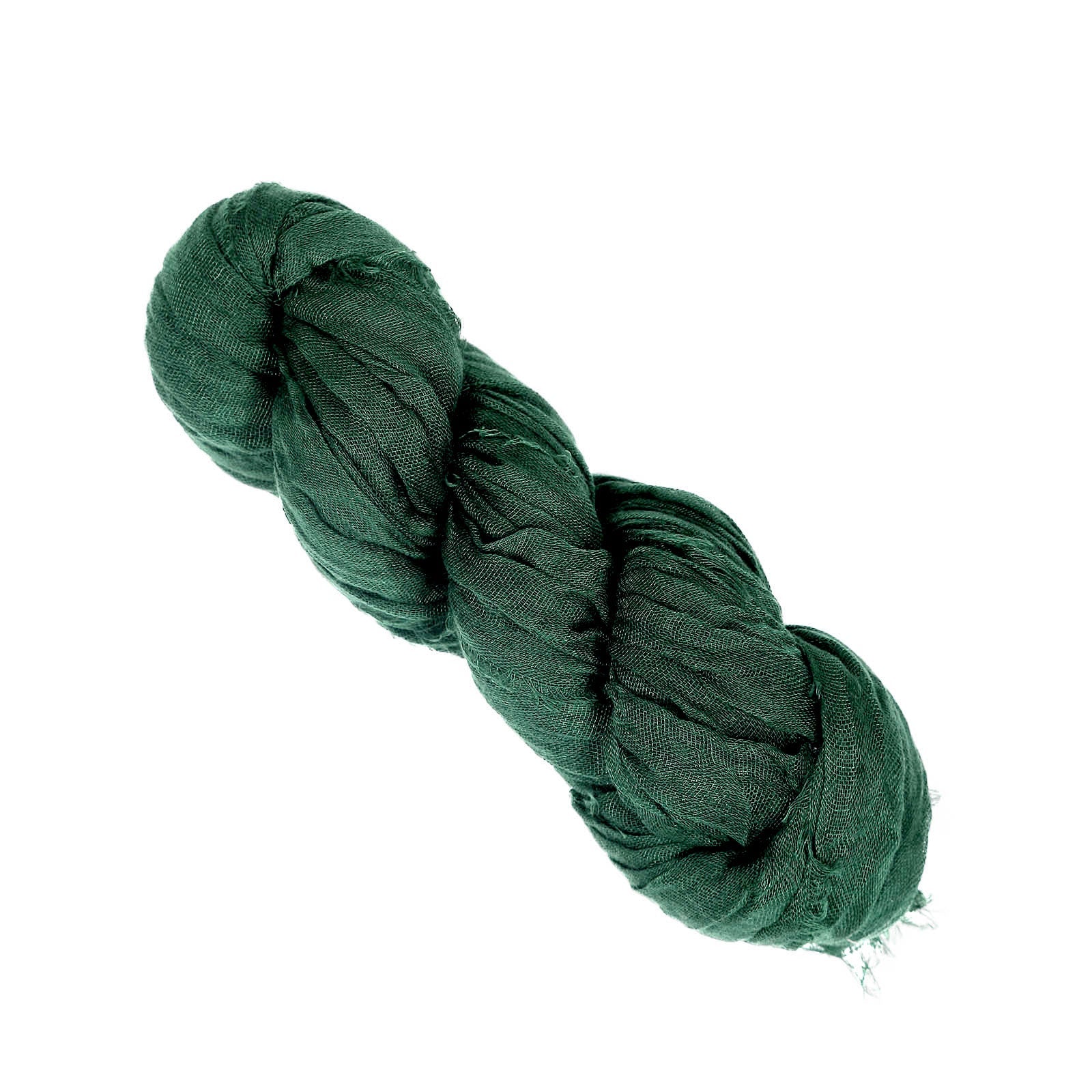 5 Pack | Hunter Emerald Green Gauze Cheesecloth Boho Chair Sashes - 16inch x 88inch